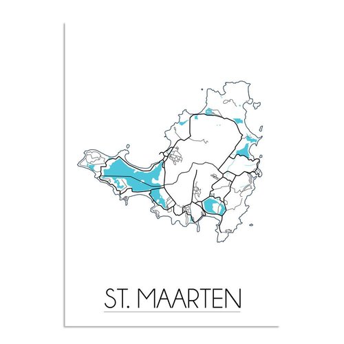 St. Maarten Plattegrond poster 