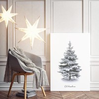 Weihnachtsbaumposter - Frohe Weihnachten - Weihnachtsposter - Innenposter - Wanddekoration - Weihnachtsbaum