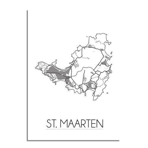 St. Maarten Plattegrond poster 