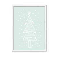 Weihnachtsbaum - Handgezeichnet - Weihnachtsposter - Innenposter - Wanddekoration - Textposter - Minze