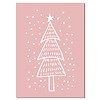 DesignClaud Kerstboom - Handgetekend - Kerst poster - Interieur poster - Wanddecoratie - Tekst poster - Roze