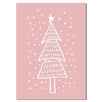 Weihnachtsbaum - Handgezeichnet - Weihnachtsposter - Textposter - Pink