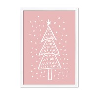 Weihnachtsbaum - Handgezeichnet - Weihnachtsposter - Textposter - Pink