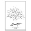 DesignClaud Birth Poster Gray - City Map - Place of Birth