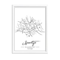 Geboorteposter Grijs - Stadskaart – Geboorteplaats