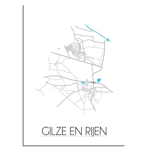 Gilze en Rijen Plattegrond poster 