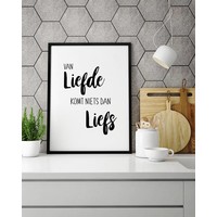 Es gibt nichts als Süße in der Liebe - Textposter - Wanddekoration - Schwarz-Weiß
