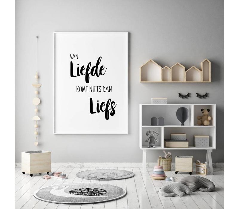 Es gibt nichts als Süße in der Liebe - Textposter - Wanddekoration - Schwarz-Weiß