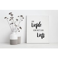 Es gibt nichts als Süße in der Liebe - Textposter - Wanddekoration - Schwarz-Weiß