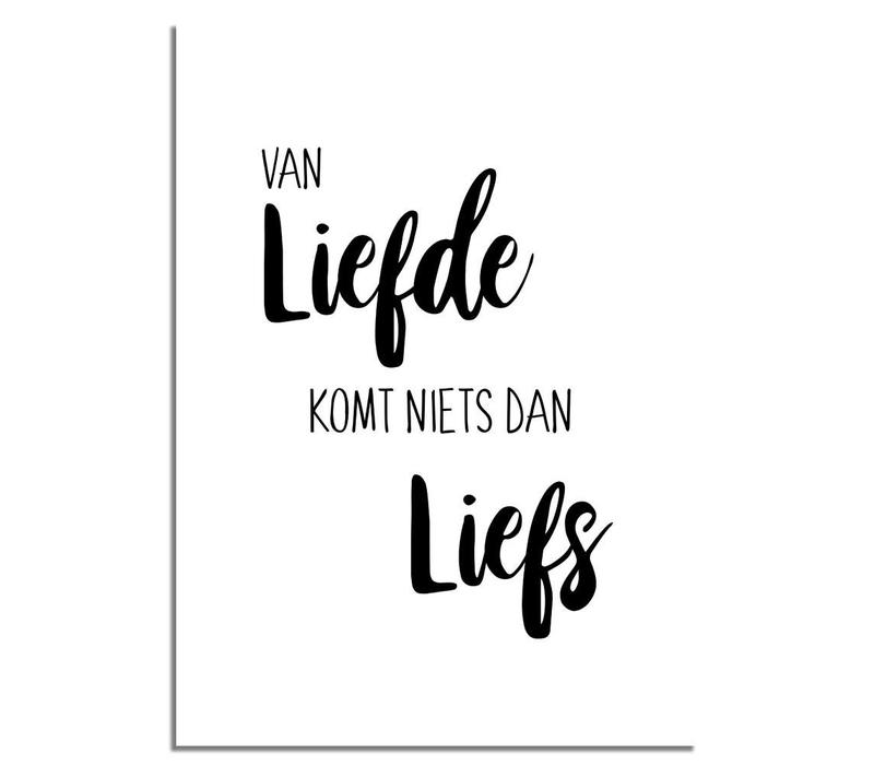 Es gibt nichts als Süße in der Liebe - Textposter - Wanddekoration - Schwarz-Weiß