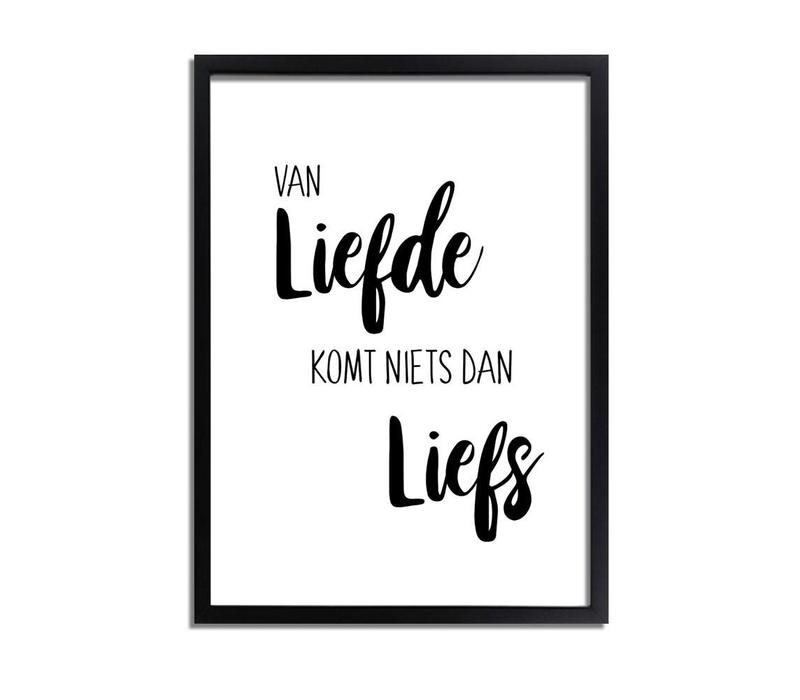 Es gibt nichts als Süße in der Liebe - Textposter - Wanddekoration - Schwarz-Weiß