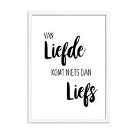 Es gibt nichts als Süße in der Liebe - Textposter - Wanddekoration - Schwarz-Weiß