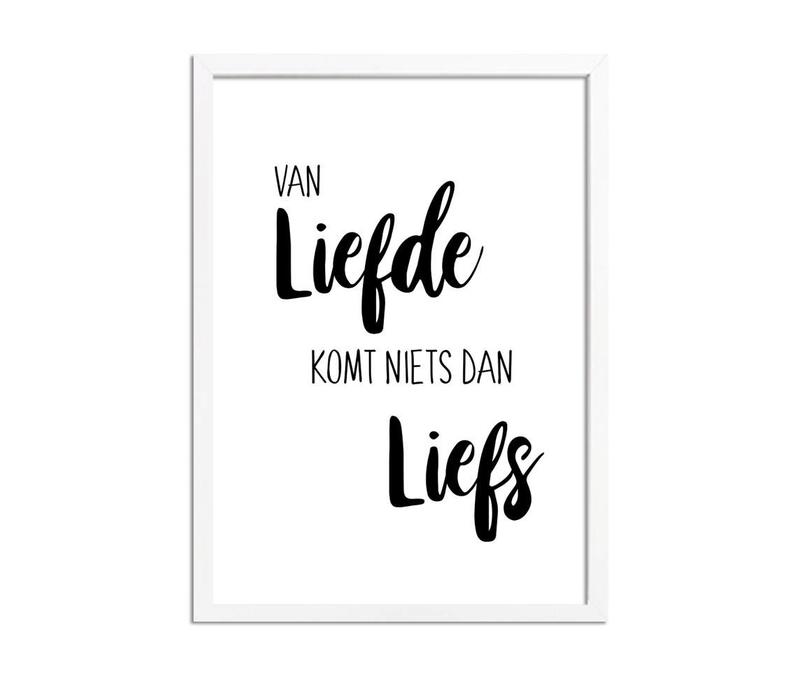 Es gibt nichts als Süße in der Liebe - Textposter - Wanddekoration - Schwarz-Weiß