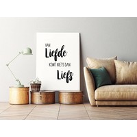 Es gibt nichts als Süße in der Liebe - Textposter - Wanddekoration - Schwarz-Weiß