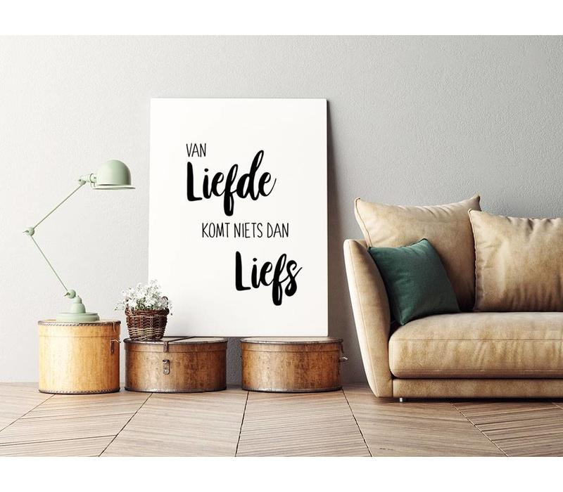 Es gibt nichts als Süße in der Liebe - Textposter - Wanddekoration - Schwarz-Weiß
