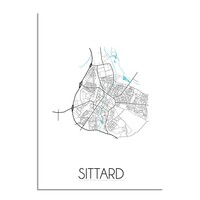 Karte Sittard Stadtplan Poster - weiß