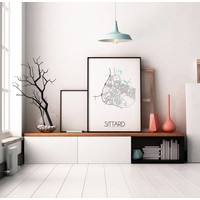 Karte Sittard Stadtplan Poster - weiß