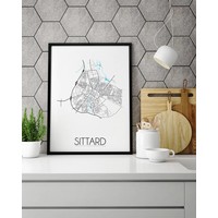 Karte Sittard Stadtplan Poster - weiß