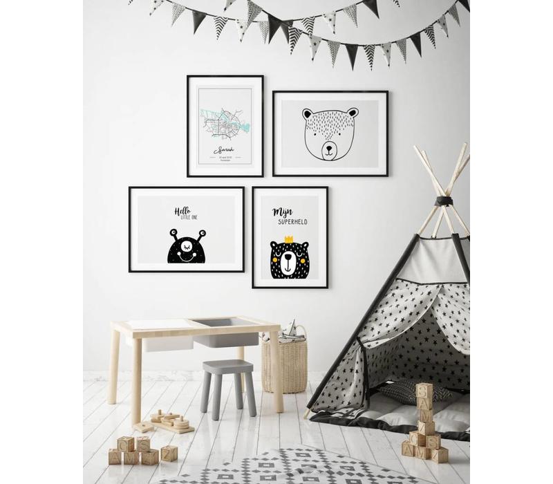 Geburtsplakat Mintgrün - Stadtplan - Geburtsort