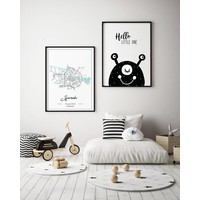 Birth poster Mint green - City map - Birthplace