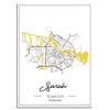 DesignClaud Birth Poster Yellow - City Map - Place of Birth