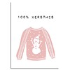 Kerstposter 100% kerstmis - kerstdecoratie - Roze