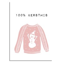 Weihnachtsposter 100% Weihnachten - Weihnachtsdekoration - Rosa