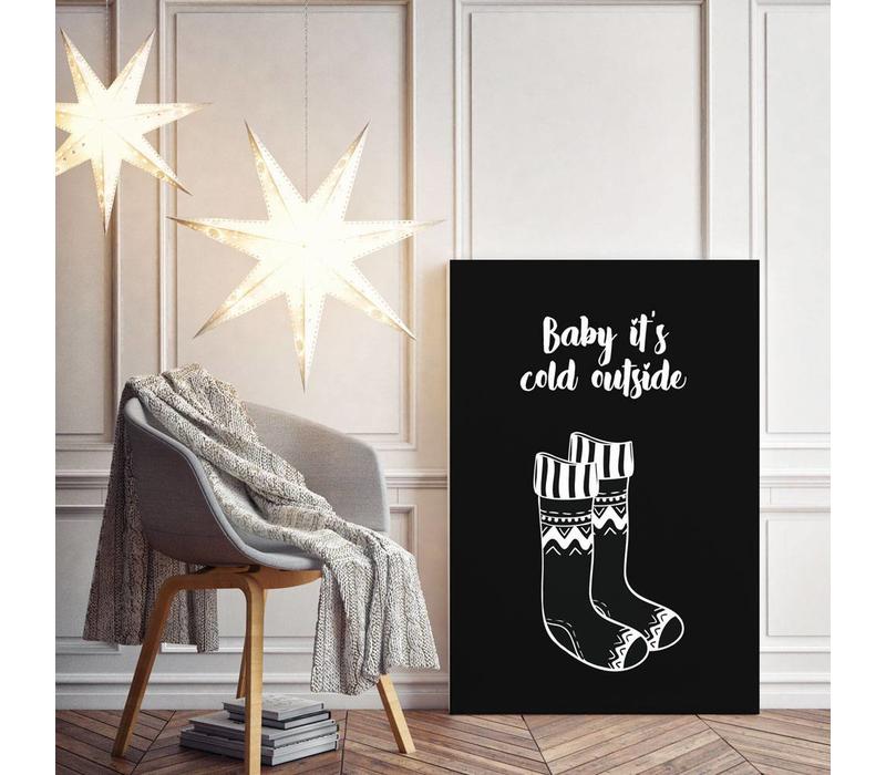 Weihnachtsposter Baby it's cold outside Christmas - Weihnachtsdekoration - Schwarz-Weiß