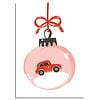 DesignClaud Weihnachtsposter Rotes Auto - Weihnachtsdekoration Farbenfroh
