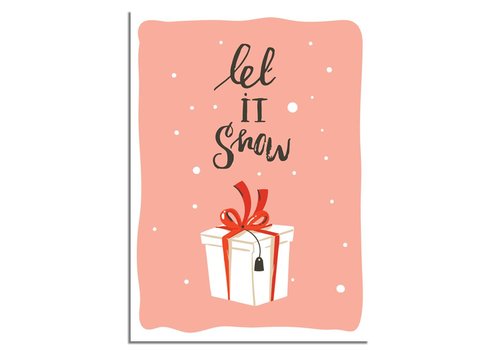 DesignClaud Weihnachtsposter Let it snow - Weihnachtsdekoration Farbenfroh