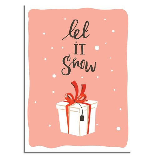 Weihnachtsposter Let it snow - Weihnachtsdekoration Farbenfroh 