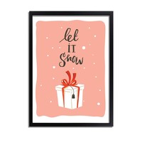 Weihnachtsposter Let it snow - Weihnachtsdekoration Farbenfroh
