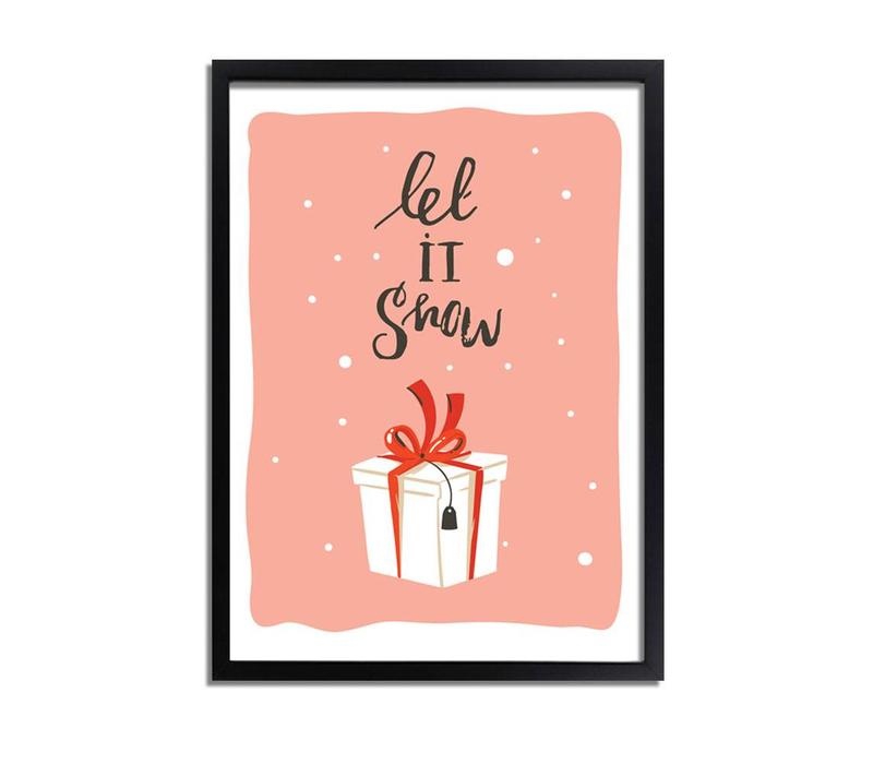 Weihnachtsposter Let it snow - Weihnachtsdekoration Farbenfroh