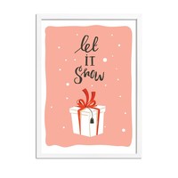 Weihnachtsposter Let it snow - Weihnachtsdekoration Farbenfroh