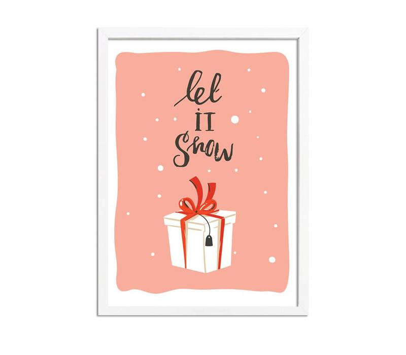 Weihnachtsposter Let it snow - Weihnachtsdekoration Farbenfroh