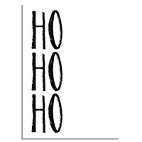 Weihnachtsposter Ho Ho Ho - Weihnachtsdekoration Schwarz-Weiß