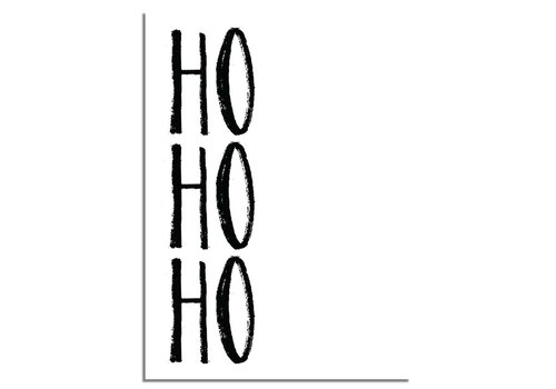 DesignClaud Weihnachtsposter Ho Ho Ho - Weihnachtsdekoration Schwarz-Weiß