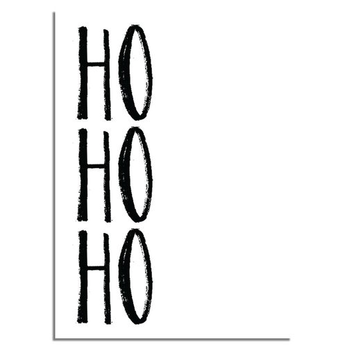 Kerstposter Ho ho ho - Kerstdecoratie Zwart wit 