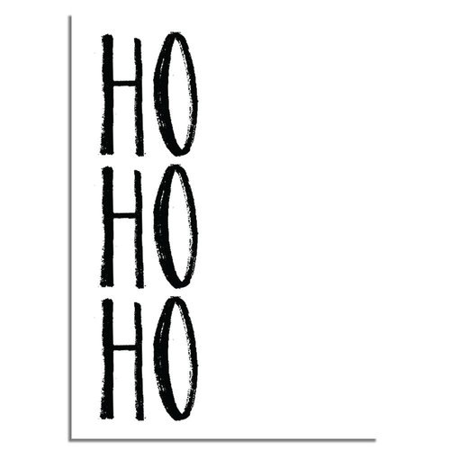 Weihnachtsposter Ho Ho Ho - Weihnachtsdekoration Schwarz-Weiß 
