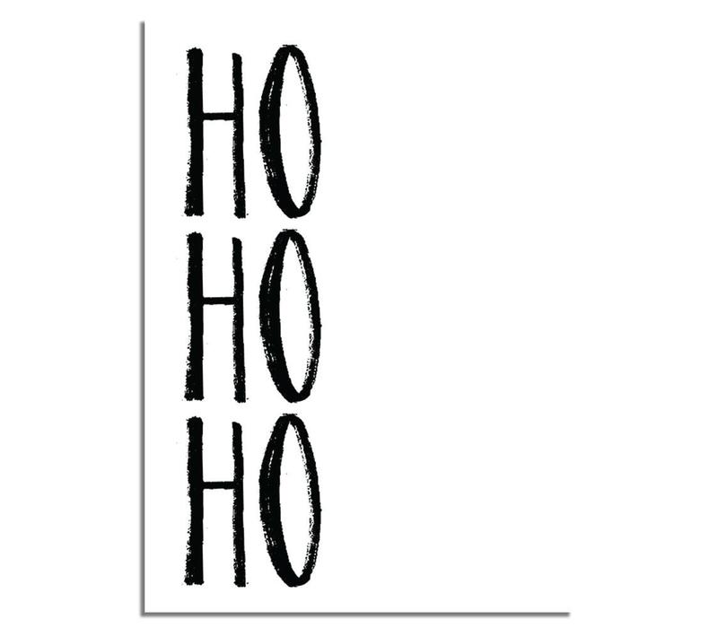 Weihnachtsposter Ho Ho Ho - Weihnachtsdekoration Schwarz-Weiß