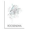 DesignClaud Grundriss Stadtplan Roosendaal - Wanddekoration - Schwarz-Weiß-Blau