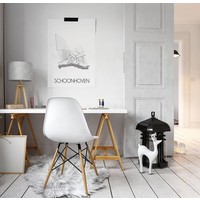 Grundriss Stadtplan Schoonhoven - Wanddekoration - Schwarz-Weiß-Grau