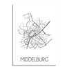 DesignClaud Karte Middelburg Stadtplan Poster -  Grau