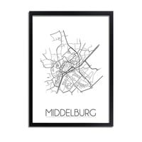 Middelburg Plattegrond poster