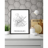 Karte Middelburg Stadtplan Poster -  Grau