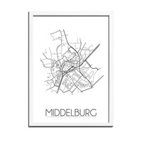 Karte Middelburg Stadtplan Poster -  Grau