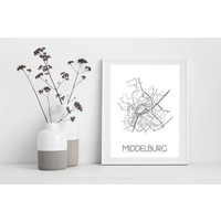Karte Middelburg Stadtplan Poster -  Grau