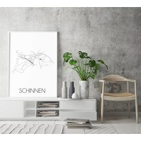 Grundriss Stadtplan Schinnen plakat - Schwarz Weiß Grau