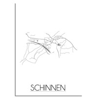 Grundriss Stadtplan Schinnen plakat - Schwarz Weiß Grau
