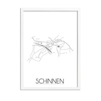 Grundriss Stadtplan Schinnen plakat - Schwarz Weiß Grau